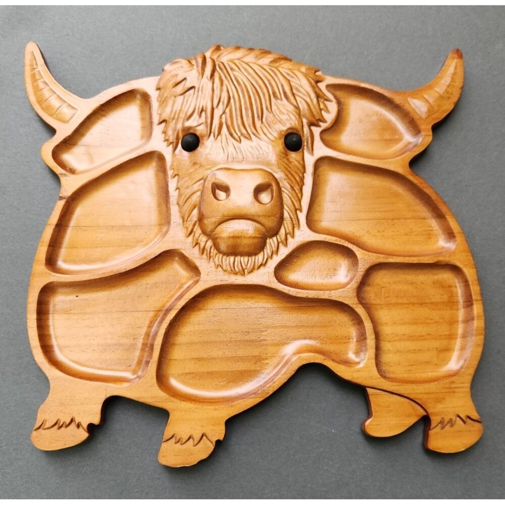Charcuterie Board Bull Vanity Tray Wood Wooden Cheese Server